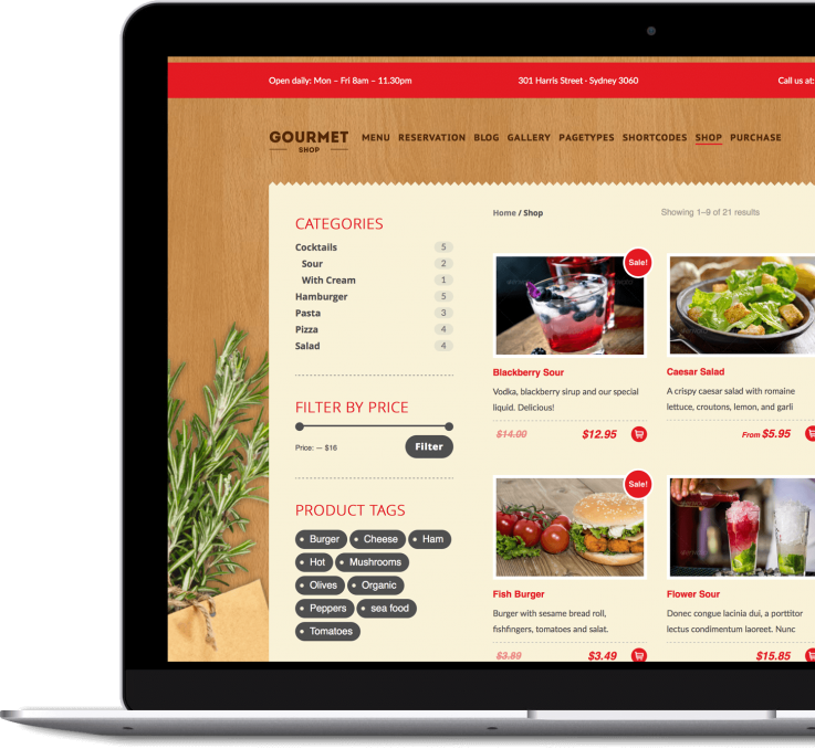 Gourmet Shop - Premium WordPress & WooCommerce Theme